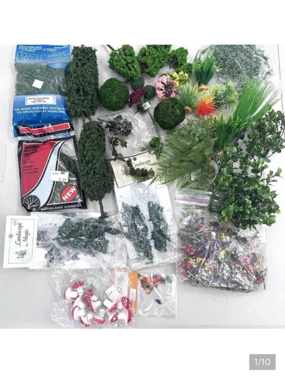 Model Train Plastic Plants Trees Bushes Flowers Doll House Arts & Crafts - Picture 1 of 10
